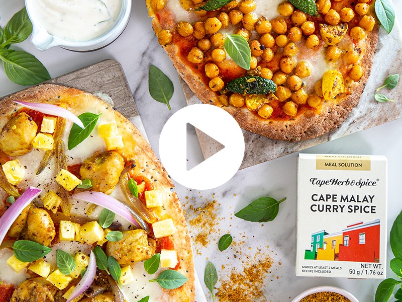 CAPE MALAY NAAN PIZZA TWO WAYS